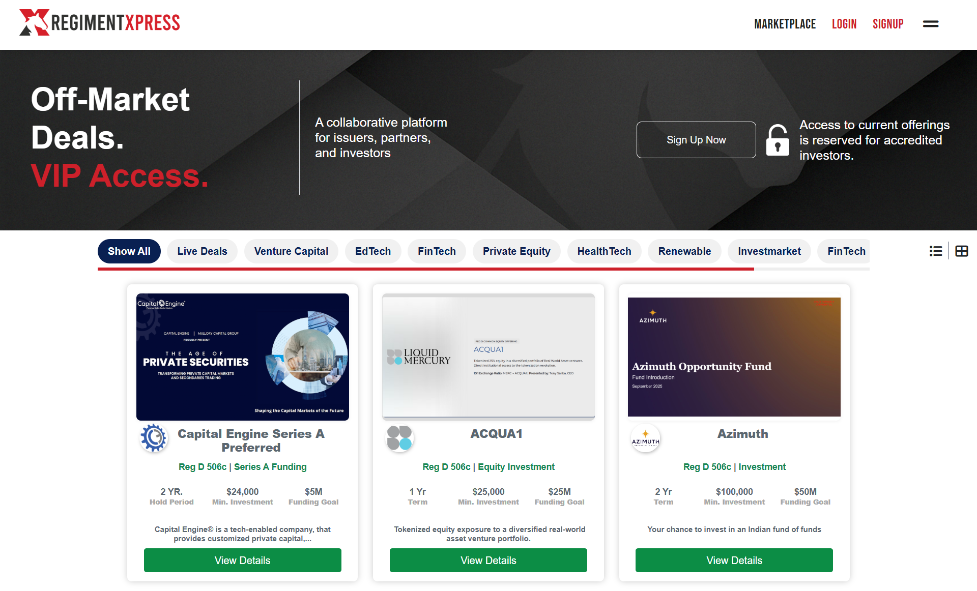 Regiment Securities Marketplace